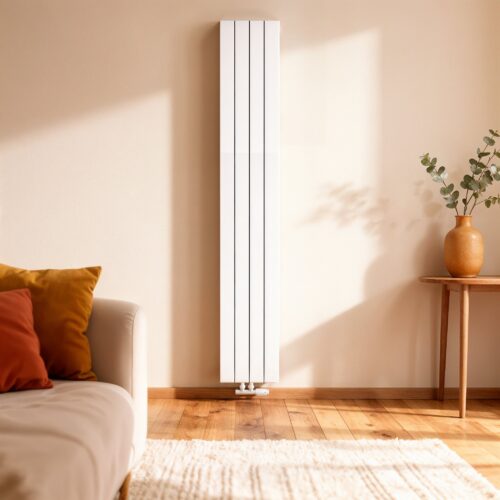 Thermrad AluStyle Plus Thermrad Alustyle Plus - Verticale radiator in woonkamer